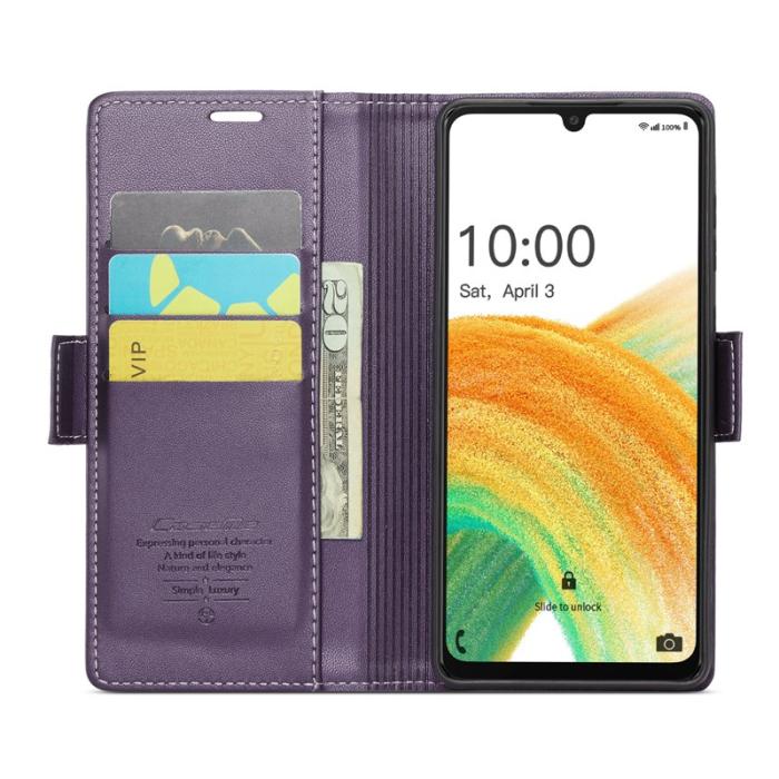 Caseme - CASEME 023 Läderfodral för Samsung Galaxy A33 5G - Lila