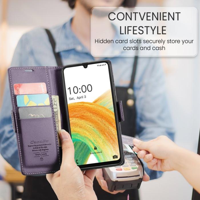 Caseme - CASEME 023 Läderfodral för Samsung Galaxy A33 5G - Lila