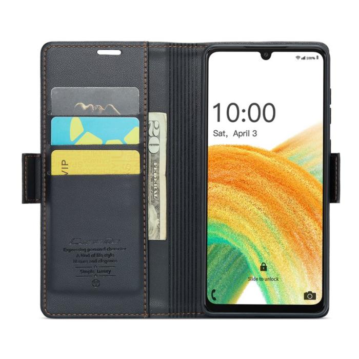 Caseme - CASEME 023 Läderfodral för Samsung Galaxy A33 5G - Svart