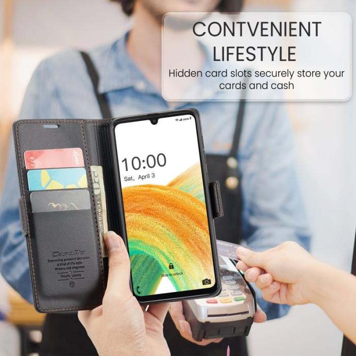 Caseme - CASEME 023 Läderfodral för Samsung Galaxy A33 5G - Svart