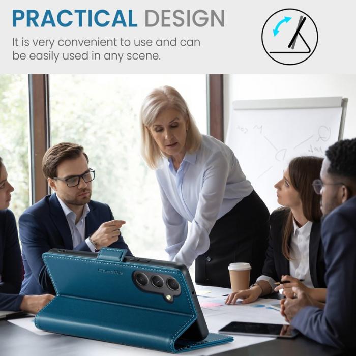 Caseme - CASEME 023 Läderfodral för Samsung Galaxy A34 5G - Blå