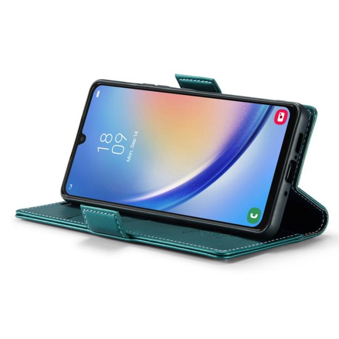 Caseme - CASEME 023 Läderfodral för Samsung Galaxy A34 5G - Grön