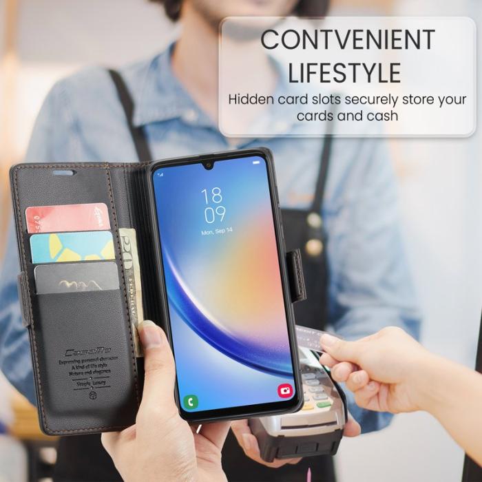 Caseme - CASEME 023 Läderfodral för Samsung Galaxy A34 5G - Svart