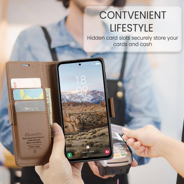 Caseme - CASEME 023 Läderfodral för Samsung Galaxy A35 5G - Brun