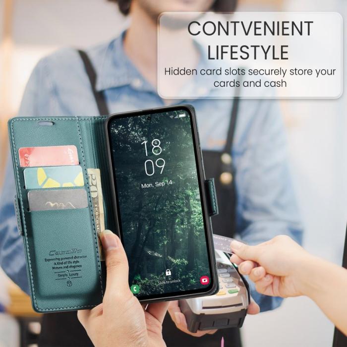 Caseme - CASEME 023 Läderfodral för Samsung Galaxy A35 5G - Grön