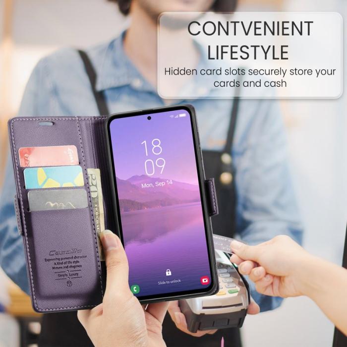 Caseme - CASEME 023 Läderfodral för Samsung Galaxy A35 5G - Lila