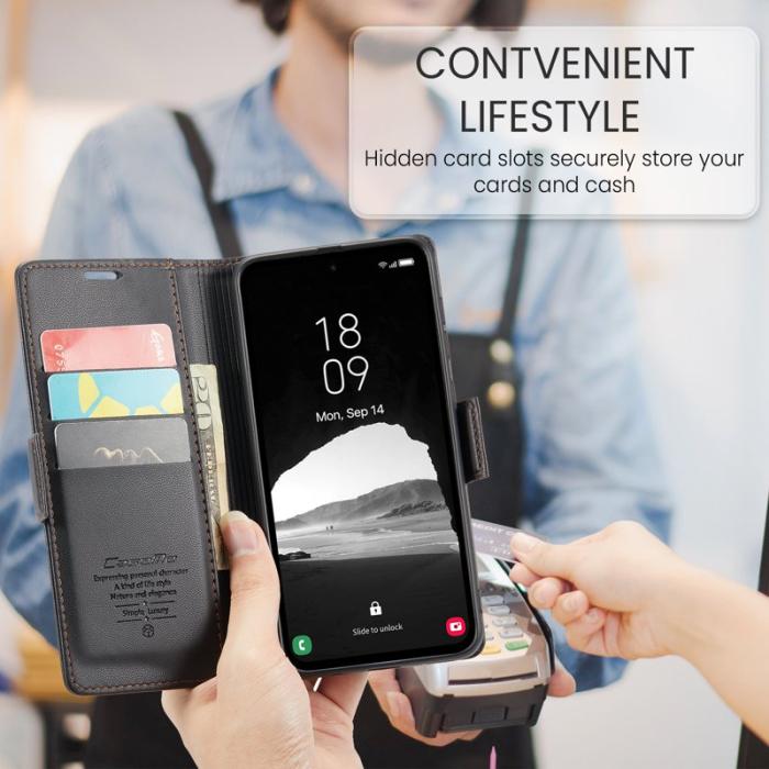 Caseme - CASEME 023 Läderfodral för Samsung Galaxy A35 5G - Svart