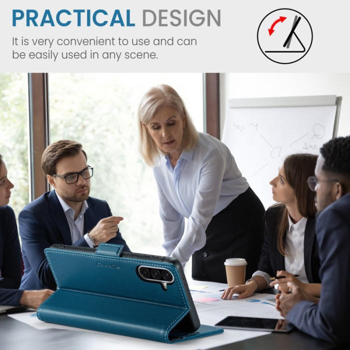 Caseme - CASEME 023 Läderfodral för Samsung Galaxy A36 5G - Blå