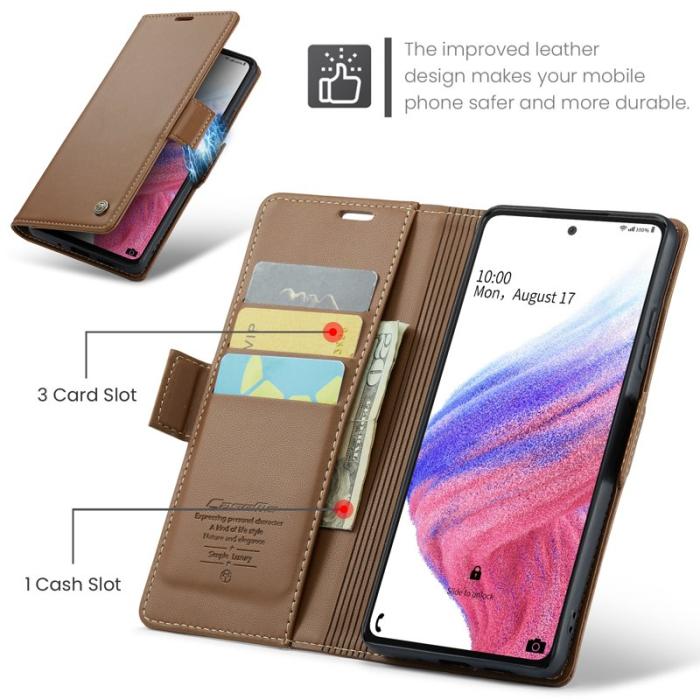 Caseme - CASEME 023 Läderfodral för Samsung Galaxy A53 5G - Brun