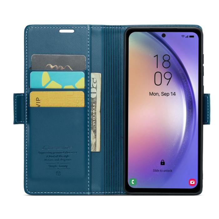 Caseme - CASEME Plånboksfodral Konstläder för Samsung Galaxy A54 5G - Blå