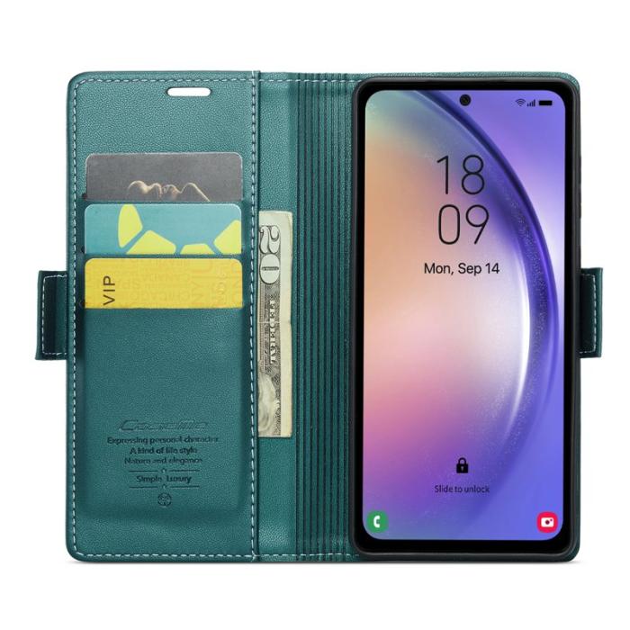 Caseme - CASEME Plånboksfodral Konstläder för Samsung Galaxy A54 5G - Grön