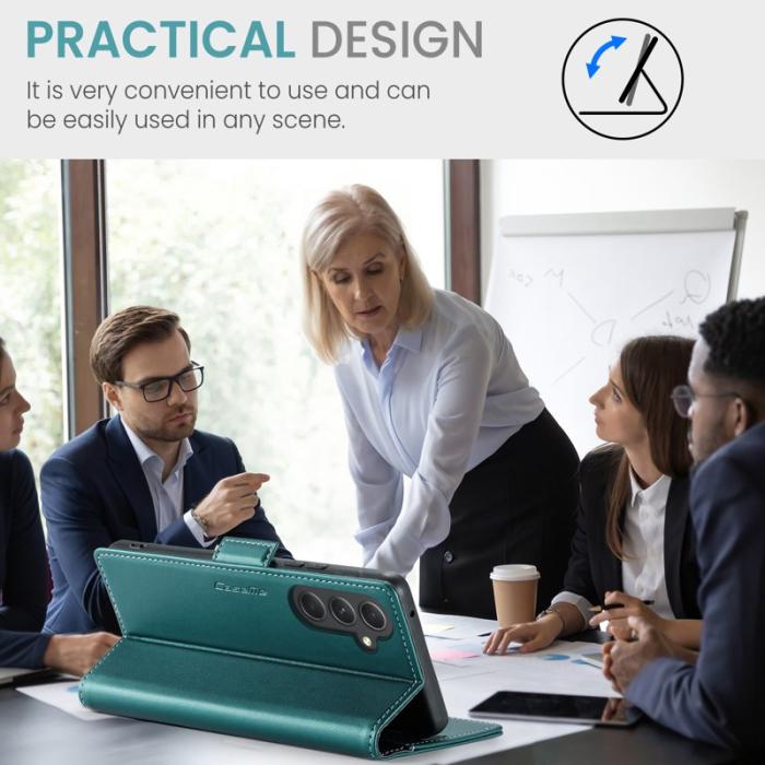 Caseme - CASEME Plånboksfodral Konstläder för Samsung Galaxy A54 5G - Grön