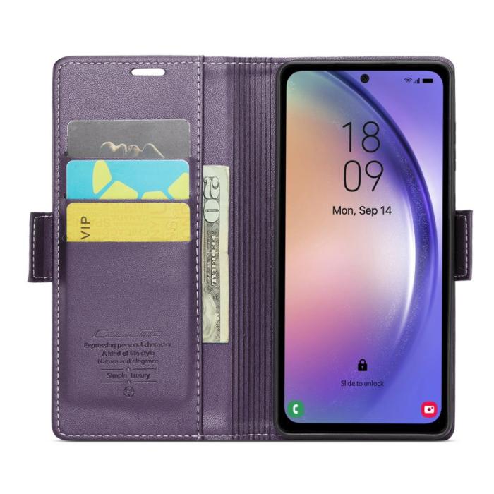 Caseme - CASEME Plånboksfodral Konstläder för Samsung Galaxy A54 5G - Lila