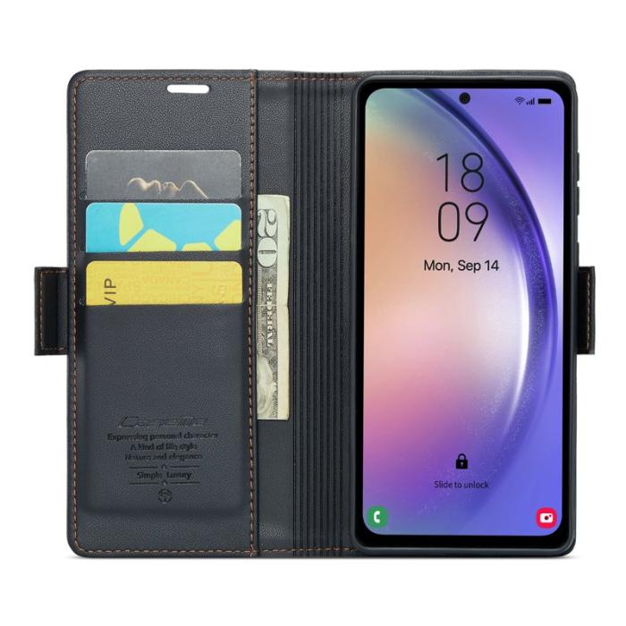 Caseme - CASEME Plånboksfodral Konstläder för Samsung Galaxy A54 5G - Svart