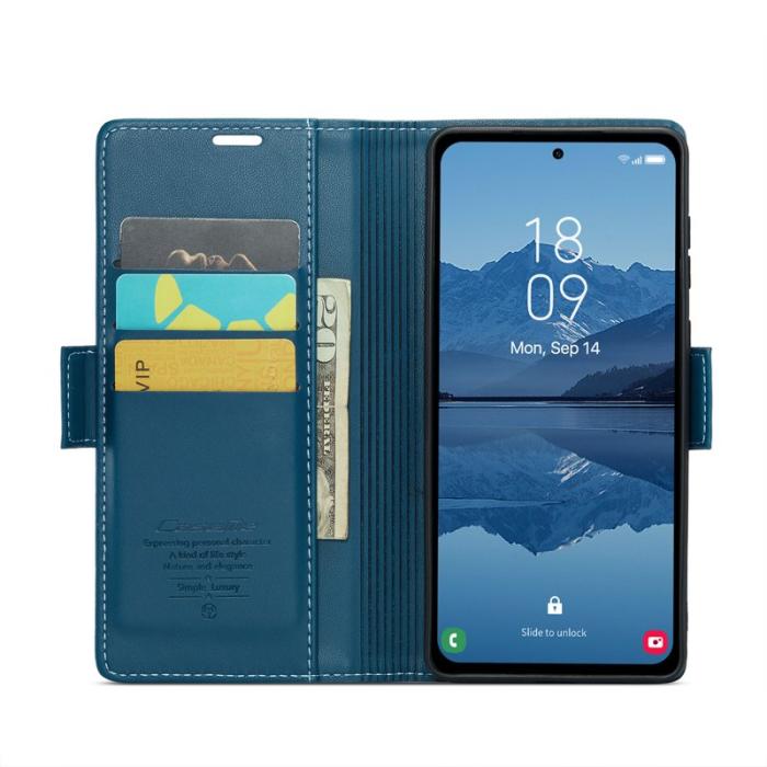 Caseme - CASEME 023 Läderfodral för Samsung Galaxy A55 5G - Blå