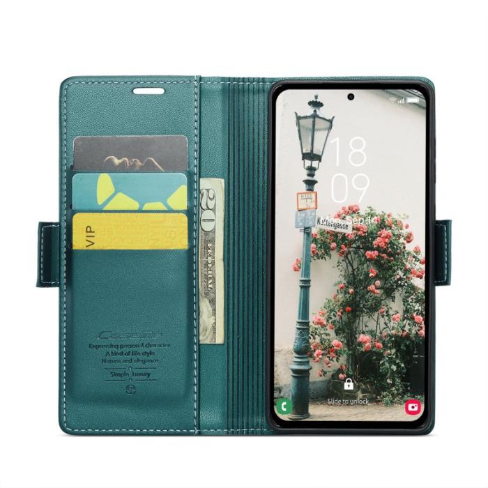 Caseme - CASEME 023 Läderfodral för Samsung Galaxy A55 5G - Grön