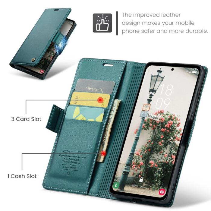 Caseme - CASEME 023 Läderfodral för Samsung Galaxy A55 5G - Grön