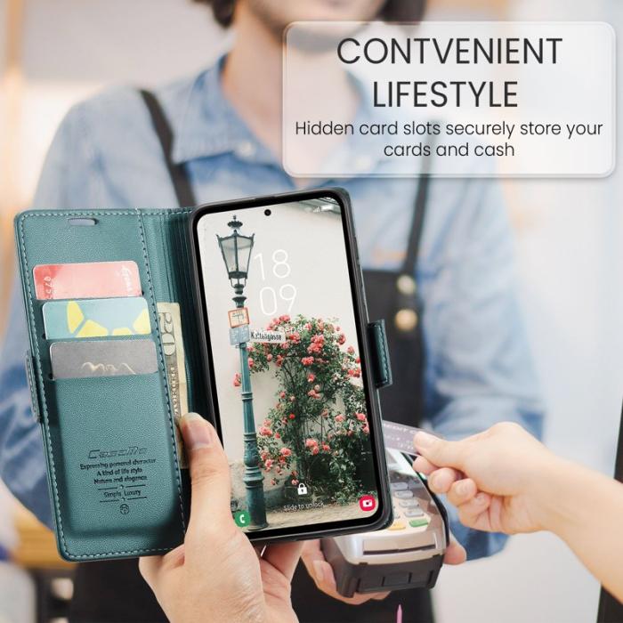 Caseme - CASEME 023 Läderfodral för Samsung Galaxy A55 5G - Grön