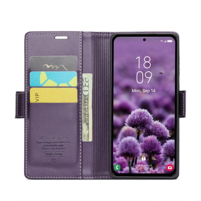 Caseme - CASEME 023 Läderfodral för Samsung Galaxy A55 5G - Lila