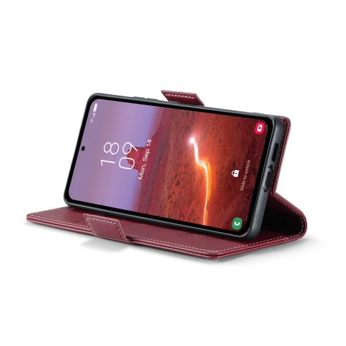 Caseme - CASEME 023 Läderfodral för Samsung Galaxy A55 5G - Röd