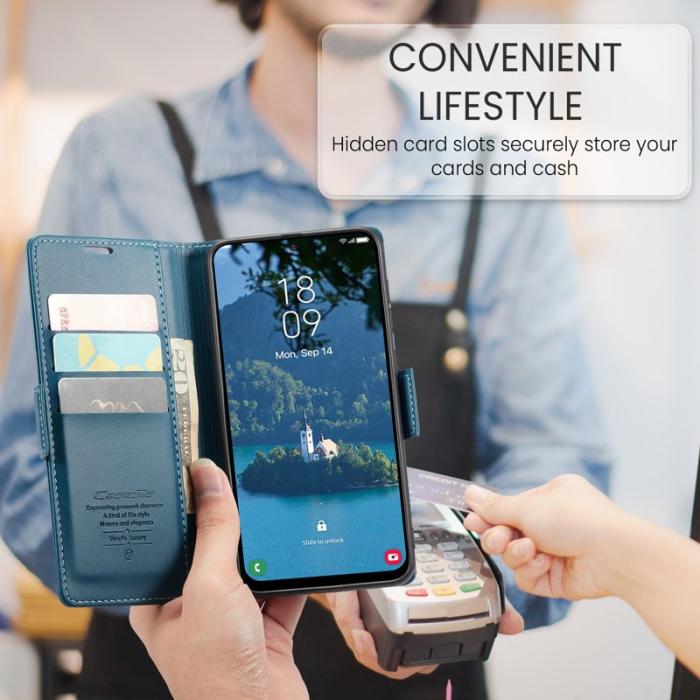 Caseme - CASEME 023 Läderfodral för Samsung Galaxy A56 5G - Blå
