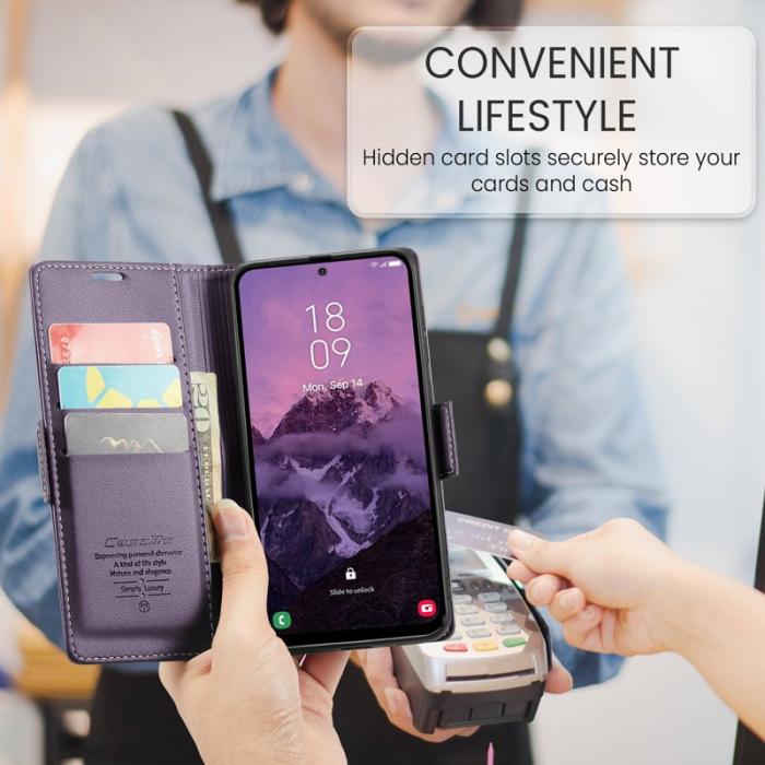 Caseme - CASEME 023 Läderfodral för Samsung Galaxy A56 5G - Lila