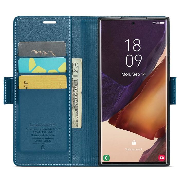 Caseme - CASEME 023 Läderfodral för Samsung Galaxy Note20 Ultra - Blå