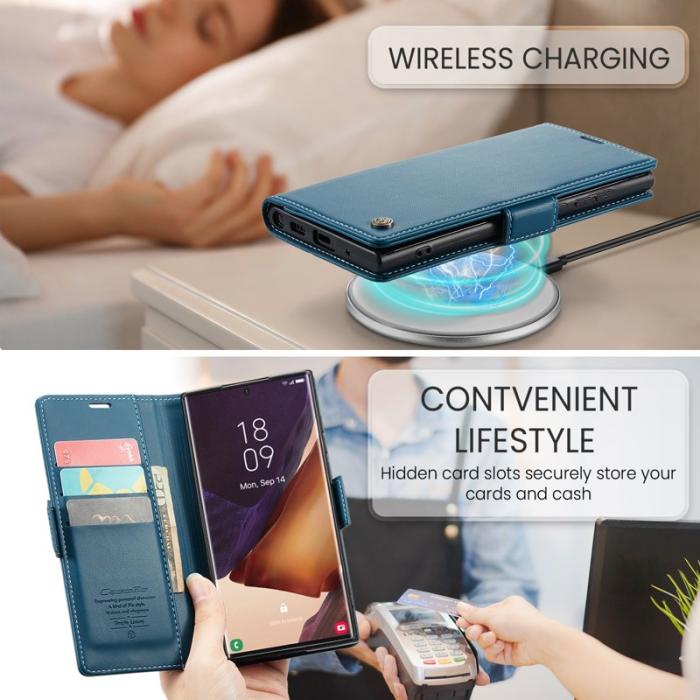 Caseme - CASEME 023 Läderfodral för Samsung Galaxy Note20 Ultra - Blå