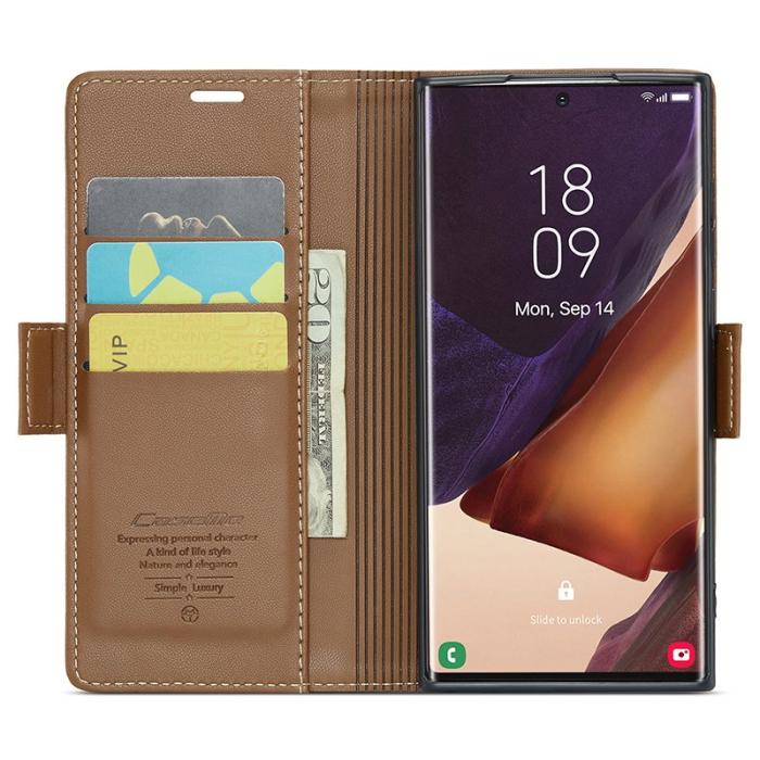 Caseme - CASEME 023 Läderfodral för Samsung Galaxy Note20 Ultra - Brun