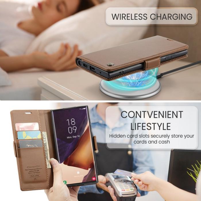 Caseme - CASEME 023 Läderfodral för Samsung Galaxy Note20 Ultra - Brun