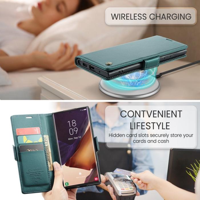 Caseme - CASEME 023 Läderfodral för Samsung Galaxy Note20 Ultra - Grön