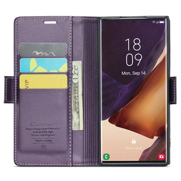 Caseme - CASEME 023 Läderfodral för Samsung Galaxy Note20 Ultra - Lila