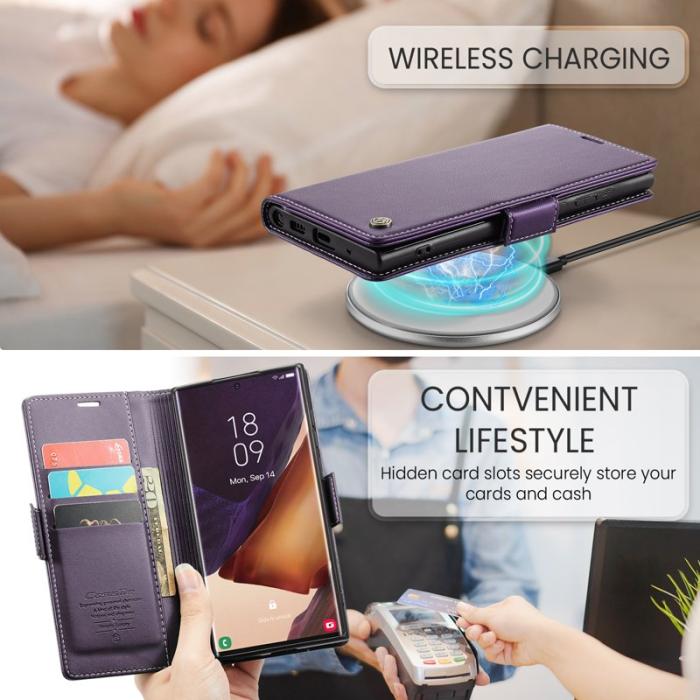 Caseme - CASEME 023 Läderfodral för Samsung Galaxy Note20 Ultra - Lila