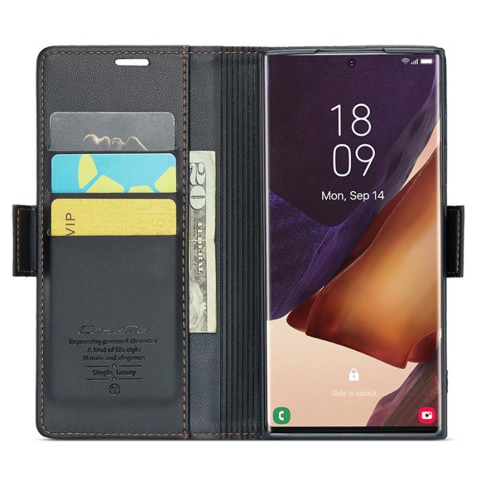Caseme - CASEME 023 Läderfodral för Samsung Galaxy Note20 Ultra - Svart