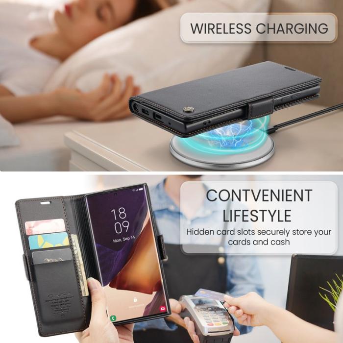 Caseme - CASEME 023 Läderfodral för Samsung Galaxy Note20 Ultra - Svart