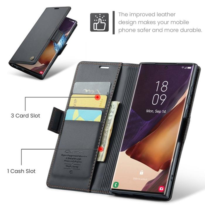 Caseme - CASEME 023 Läderfodral för Samsung Galaxy Note20 Ultra - Svart