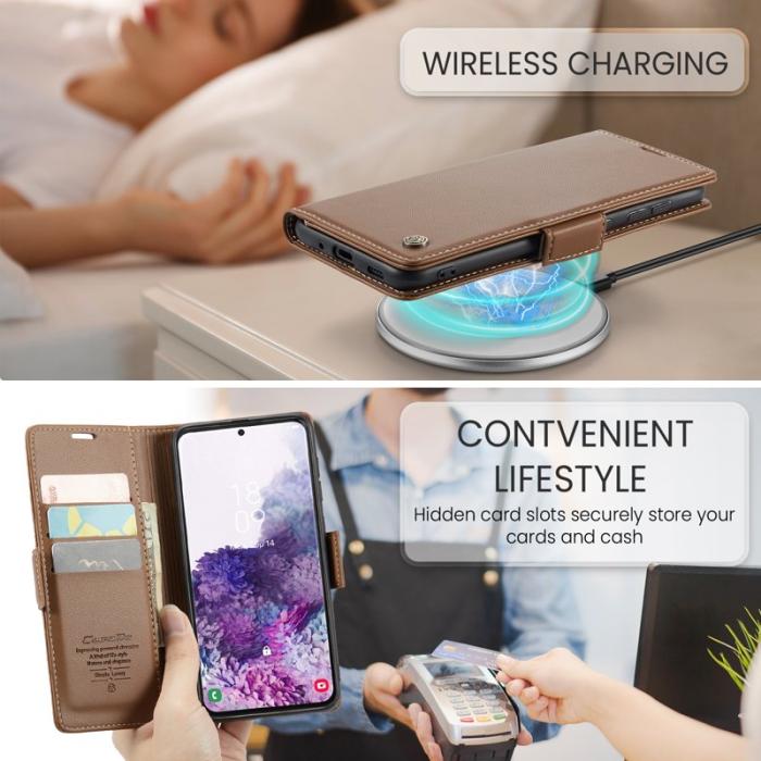 Caseme - CASEME 023 Läderfodral för Samsung Galaxy S20 4G/5G - Brun