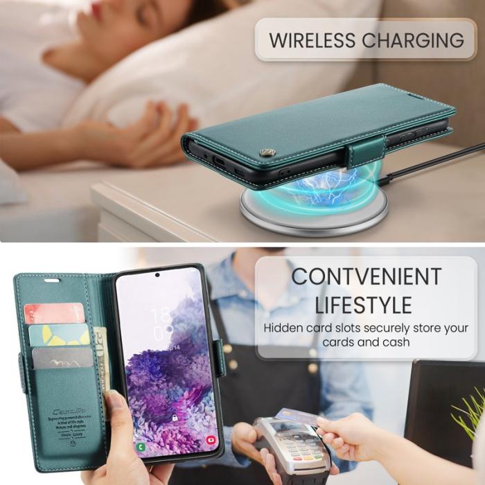 Caseme - CASEME 023 Läderfodral för Samsung Galaxy S20 4G/5G - Grön