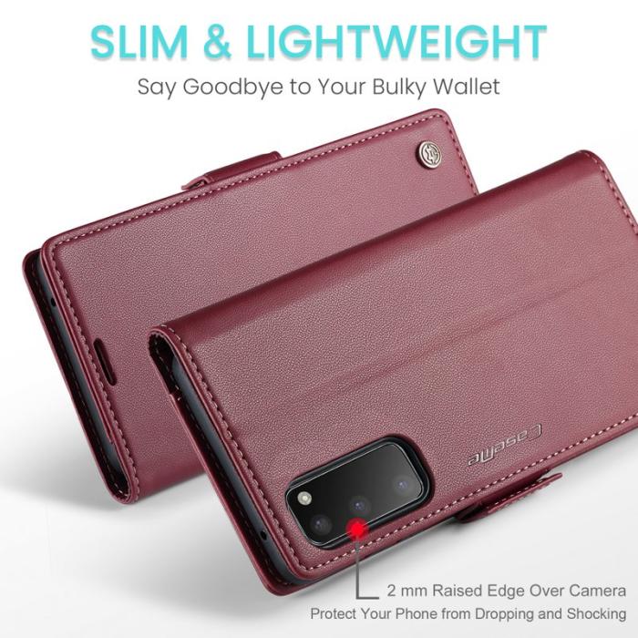 Caseme - CASEME 023 Läderfodral för Samsung Galaxy S20 4G/5G - Röd