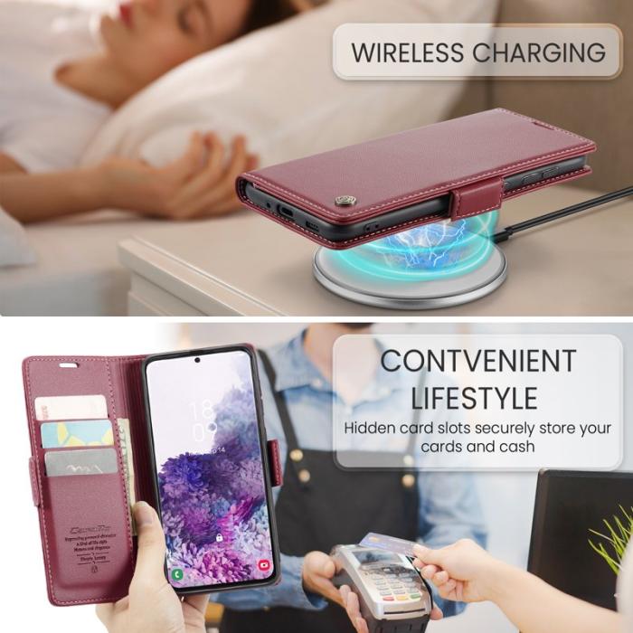 Caseme - CASEME 023 Läderfodral för Samsung Galaxy S20 4G/5G - Röd