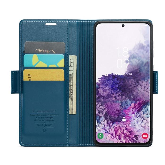 Caseme - CASEME 023 Läderfodral för Samsung Galaxy S20 - Blå