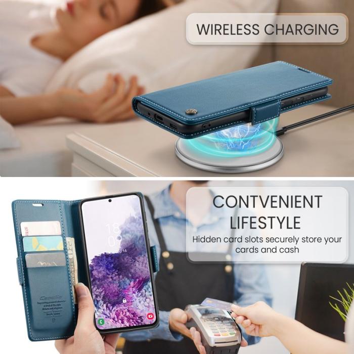 Caseme - CASEME 023 Läderfodral för Samsung Galaxy S20 - Blå