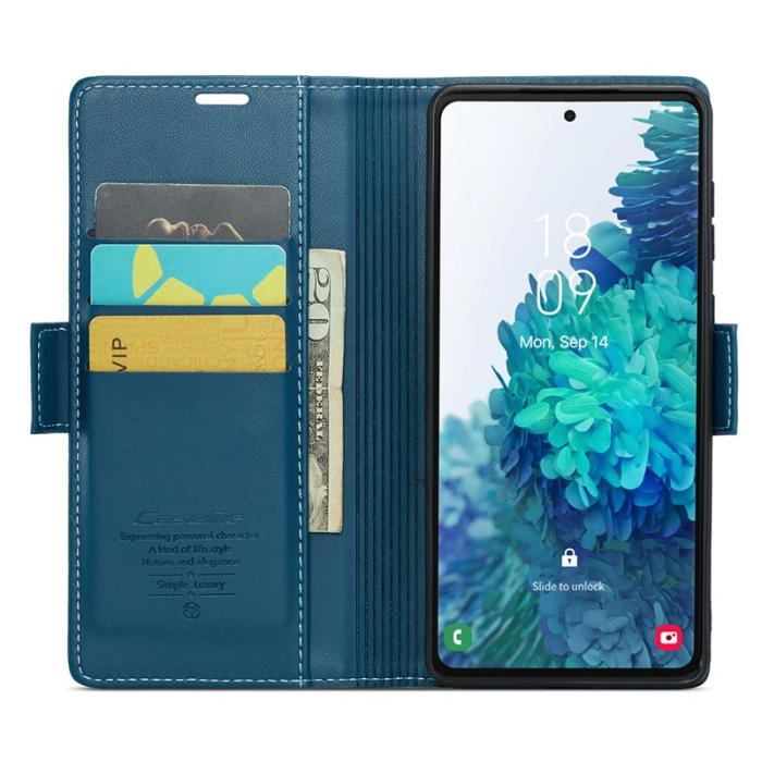 Caseme - CASEME 023 Läderfodral för Samsung Galaxy S20 FE - Blå