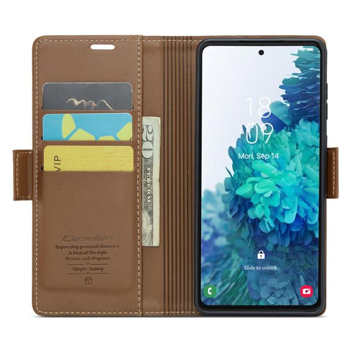 Caseme - CASEME 023 Läderfodral för Samsung Galaxy S20 FE - Brun