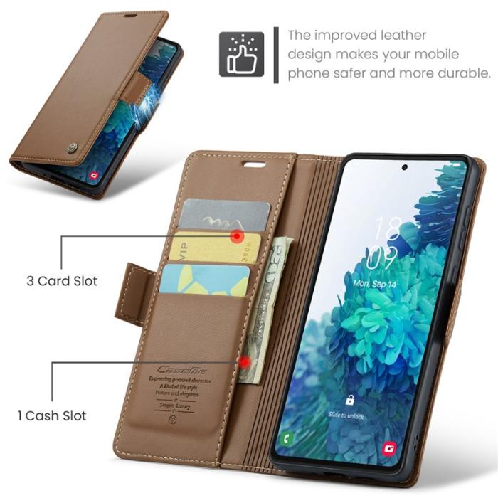 Caseme - CASEME 023 Läderfodral för Samsung Galaxy S20 FE - Brun