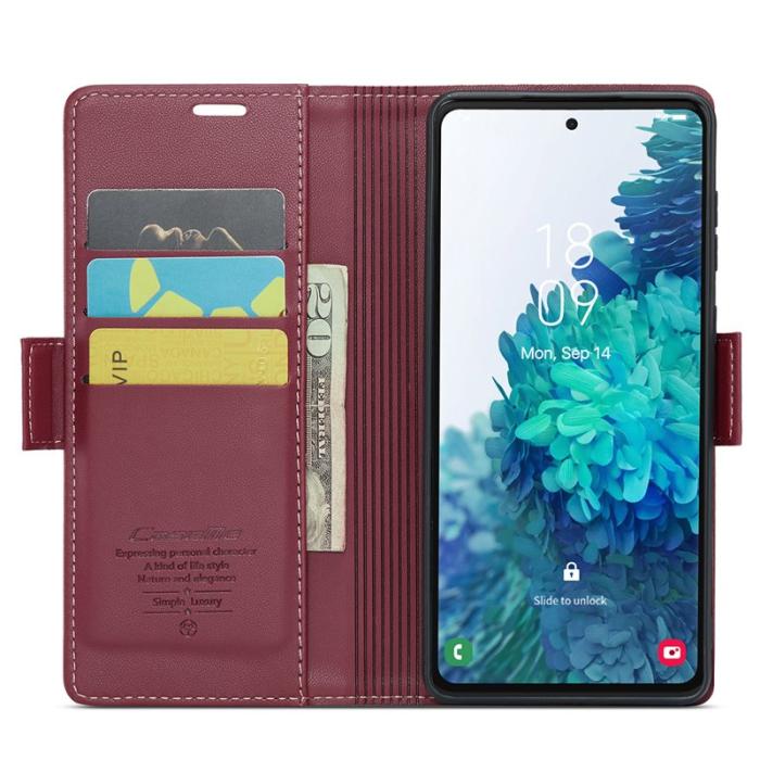 Caseme - CASEME 023 Läderfodral för Samsung Galaxy S20 FE - Röd