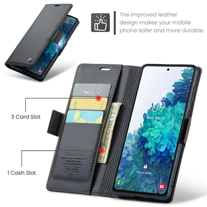 Caseme - CASEME 023 Läderfodral för Samsung Galaxy S20 FE - Svart