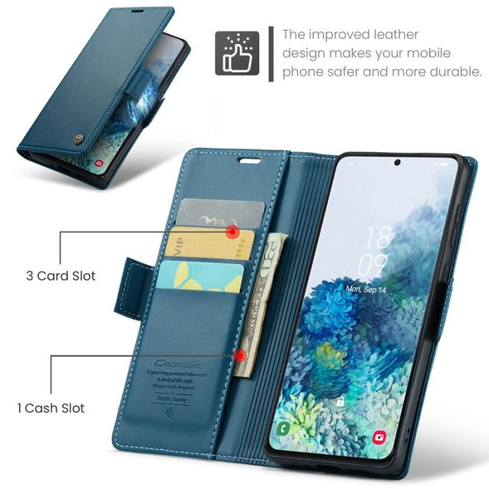 Caseme - CASEME 023 Läderfodral för Samsung Galaxy S20 Plus - Blå