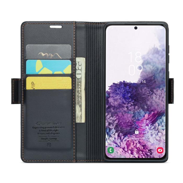 Caseme - CASEME 023 Läderfodral för Samsung Galaxy S20 - Svart
