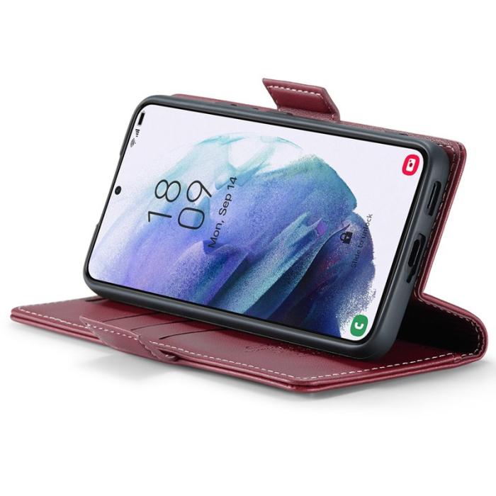 Caseme - CASEME 023 Läderfodral för Samsung Galaxy S21 5G/4G - Röd